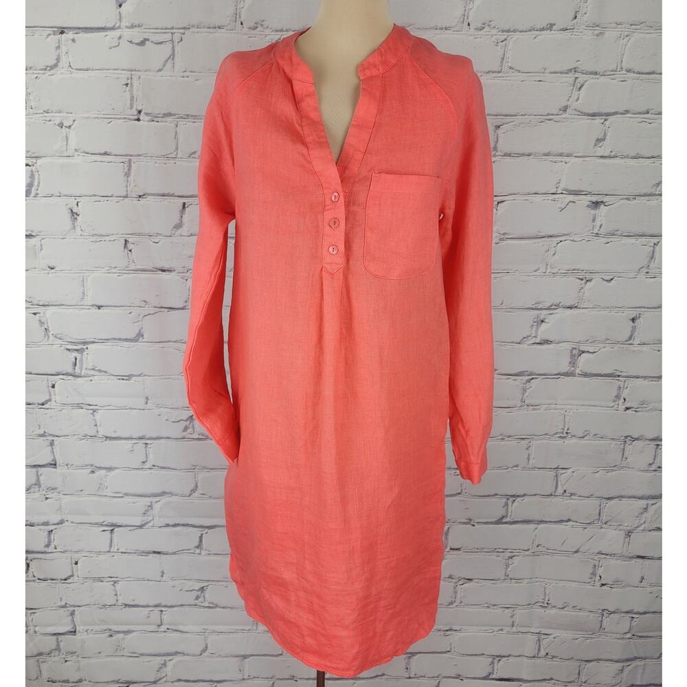 NWT 100% Linen Martha Stewart Shift Dress XS Coastal Beach Vacation Minimalist